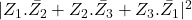 |Z_1.\bar{Z_2} + Z_2.\bar{Z_3} + Z_3.\bar{Z_1}|^2