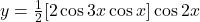 y =\frac{1}{2}[2\cos 3x\cos x]\cos 2x