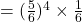 =(\frac{5}{6})^4\times \frac{1}{6}