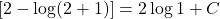 \left[2 - \log(2 + 1)\right] = 2\log 1 + C