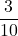 \dfrac{3}{10}