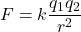 F = k\dfrac{q_1 q_2}{r^2}