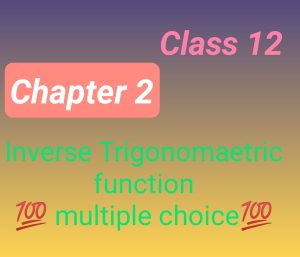 class 12 inverse trigonometric functions multiple choice