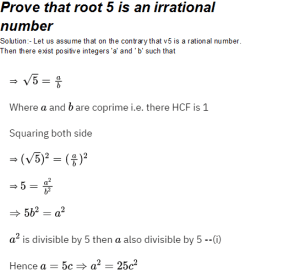 Prove that root 5 is an irrational number
