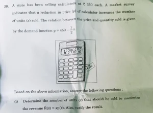 A store has been selling calculators at Rs 350 each. A market survey indicates that a reduction in price (p) of calculator increases the number of units (x) sold.