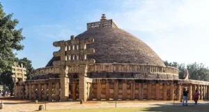 The Great Stupa at Sanchi is one of the oldest stone structures